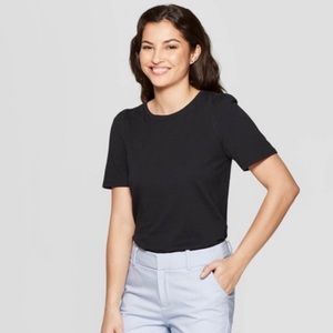 A New Day Black Puff Sleeve Top